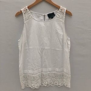 Cynthia Rowley Ivory Crochet Tank Top Sz L